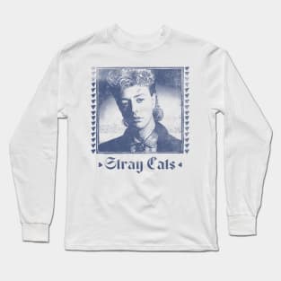 Stray Cats // Rockabilly Faded Style Fan Design Long Sleeve T-Shirt